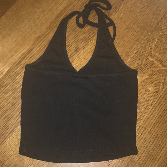 black halter top with buttons - Picture 2 of 4